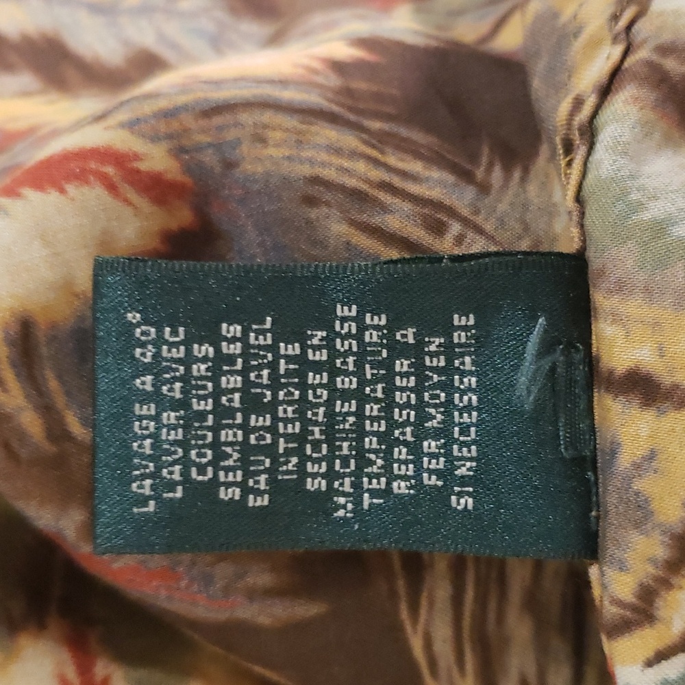 Lauren Ralph Lauren Peacock Feather Print Longsleeve Button Down Blouse Small - Picture 9 of 10